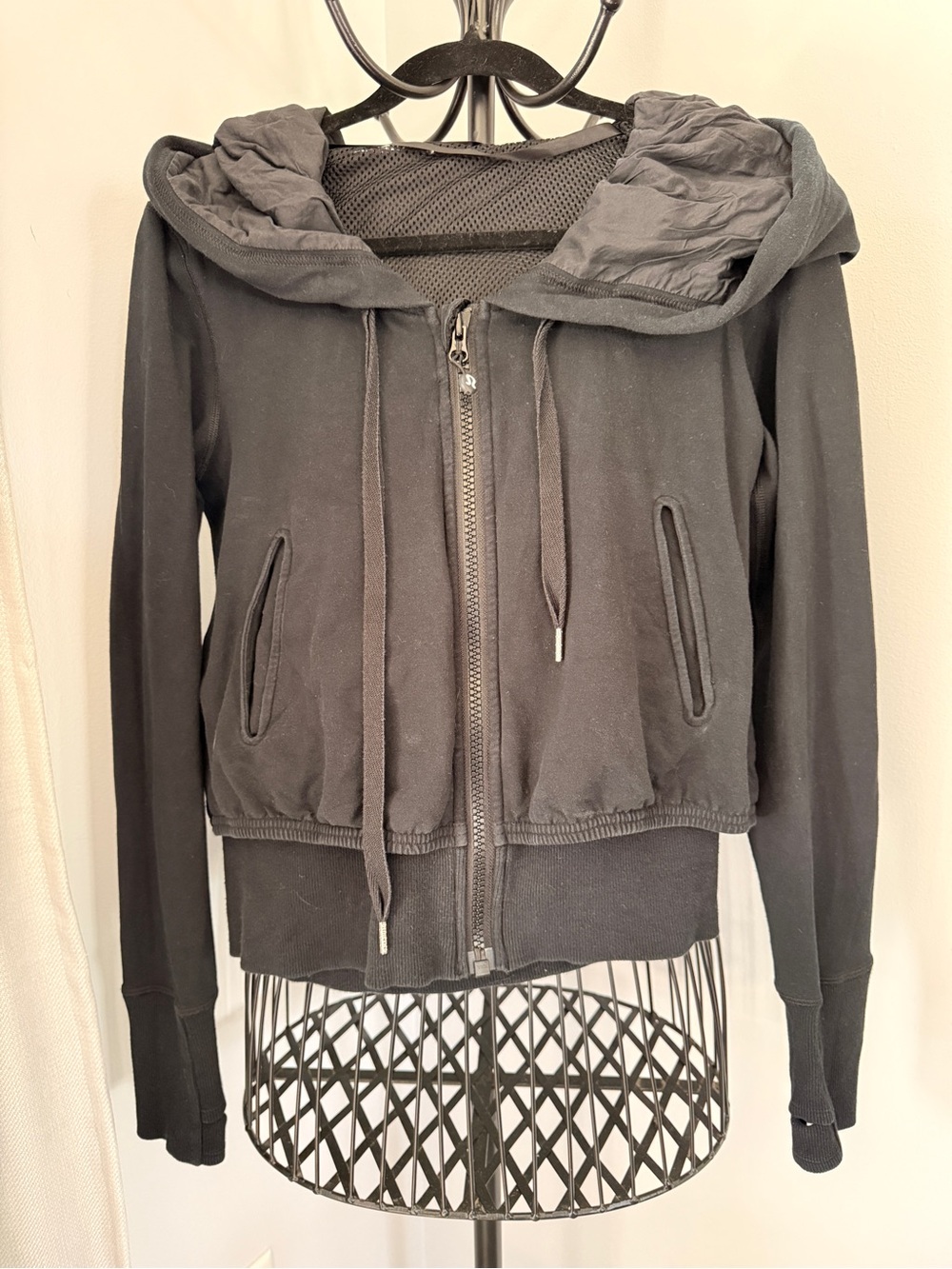 lululemon athletica Black Zip-Up Hooded Jacket(old style)